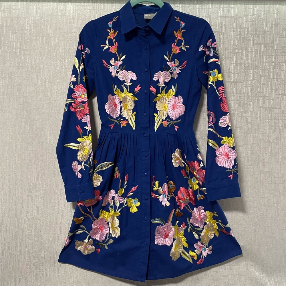 ASOS PREMIUM Embroidered Button Through Skater Dress